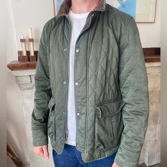 Men's Banana Republic Quilted Green Jacket - Picture 2 of 4